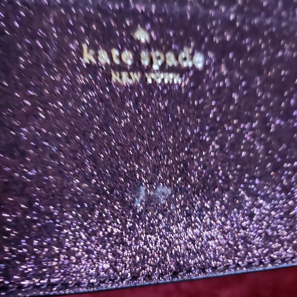 Kate Spade Shimmy Glitter Fabric Zip Long Card Case - Good Used Condition - Picture 2 of 15